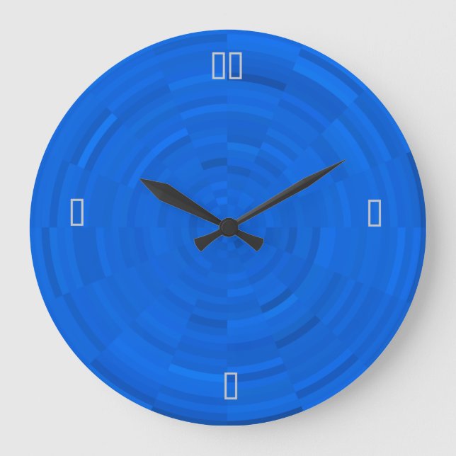 Pretty Bright Blue> Patterned Wall Clocks (Front)