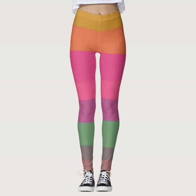 Pretty Bright Cool Colourful Girls Leggings (Front)