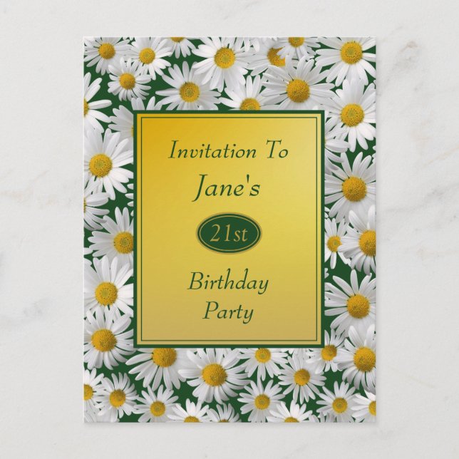Pretty Bright Daisy Birthday Party Invitation (Front)