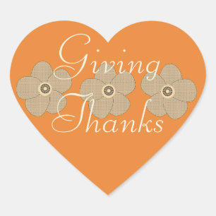 Pretty Bright Giving Thanks Floral Orange Sticker
