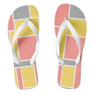 Pretty bright pastel l Trendy abstract l Pink Grey Thongs