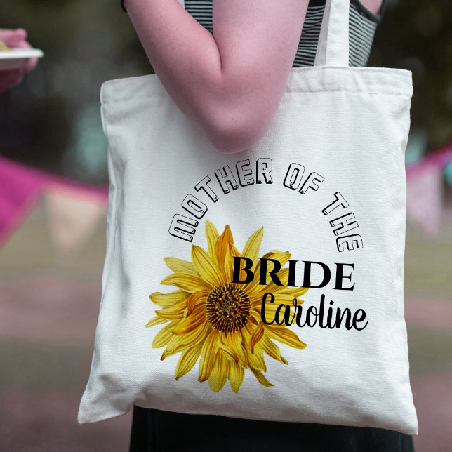 Pretty Bright Yellow Sunflower Mother Of The Bride Tote Bag (Creator Uploaded)