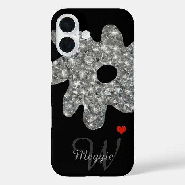 pretty brightness flower with name & initial Case-Mate iPhone case (Back)