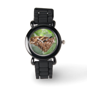 Pretty Brown Butterfly Glitter Watch