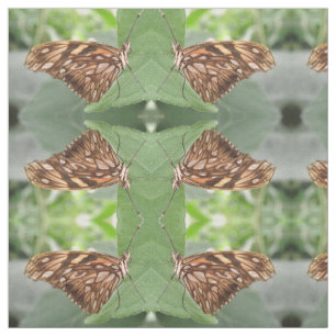 Pretty Brown Butterfly Macro Patterned Animal Fabric