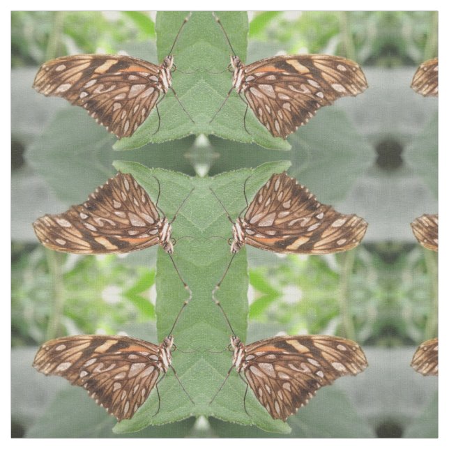 Pretty Brown Butterfly Macro Patterned Animal Fabric (Swatch)