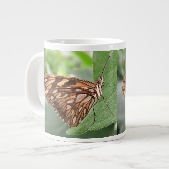 Pretty Brown Butterfly Mug (Front Left)