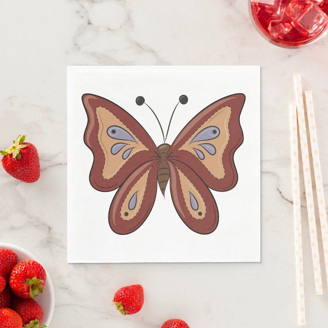 Pretty Brown Butterly Napkin (Creator Uploaded)