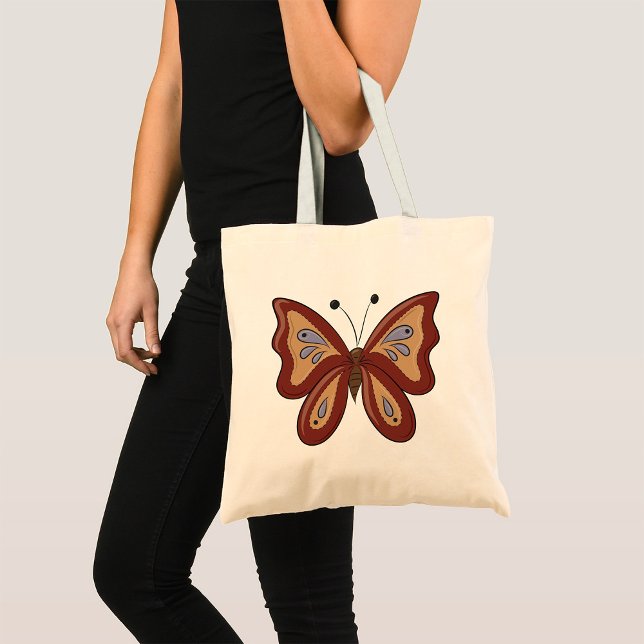 Pretty Brown Butterly Tote Bag (Creator Uploaded)