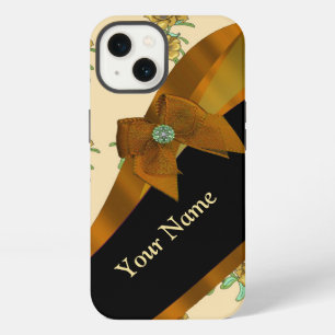 Pretty brown vintage floral flower pattern iPhone case