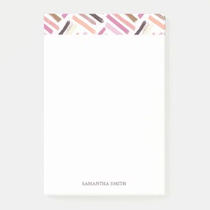Pretty Brush Strokes Pattern Personalised Post-it Notes
