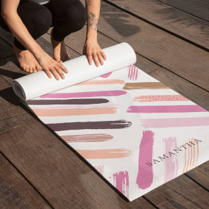 Pretty Brush Strokes Pattern Yoga Mat