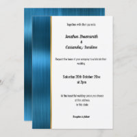 PRETTY BRUSHED TEAL GOLD 2 TRIM INVITATION