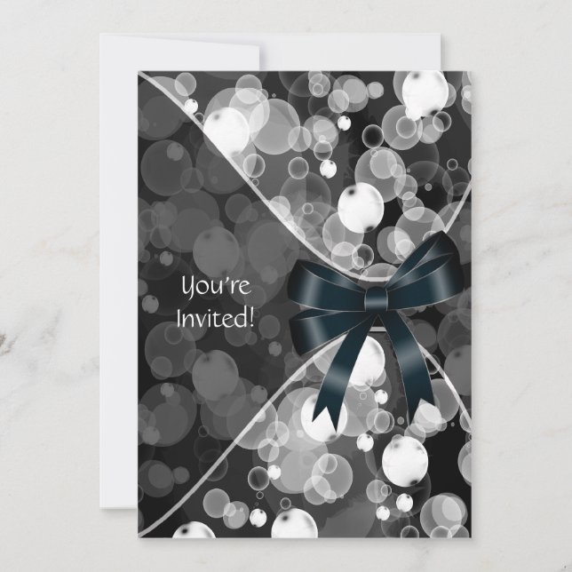 Pretty Bubble Party Invitation Template (Front)