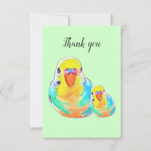 Pretty Budgerigar Parakeet Bird Cute Thank You