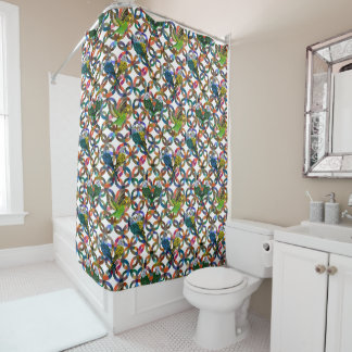 Pretty Budgies Shower Curtain