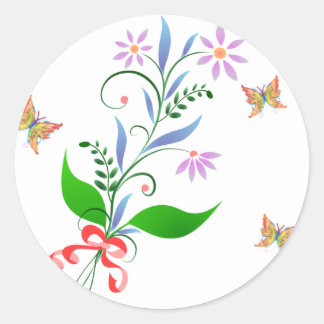 Pretty Bunch of Flowers and Butterflies Stickers