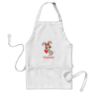Pretty Bunny Rabbit with Heart Standard Apron