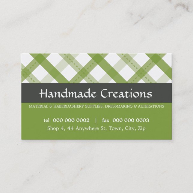 PRETTY BUSINESS CARD :: gingham pattern 9L (Front)