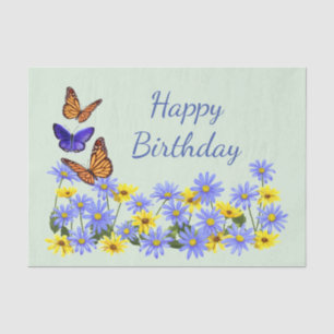 Pretty Butterflies and Daisies Spring Garden Tissue Paper