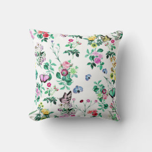 Pretty Butterflies and Flowers Cushion