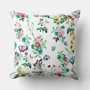 Pretty Butterflies and Flowers Cushion