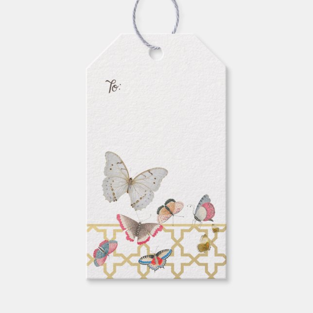 Pretty Butterflies Customisable Easter Gift Tags (Front)