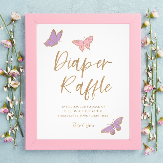 Pretty Butterflies Diaper Raffle Baby Shower Photo Print (Creator Uploaded)