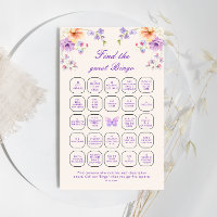 Pretty Butterflies Find The Guest Bingo Game
