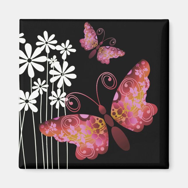 "Pretty Butterflies" (mauve) by Cheryl Daniels Magnet (Front)