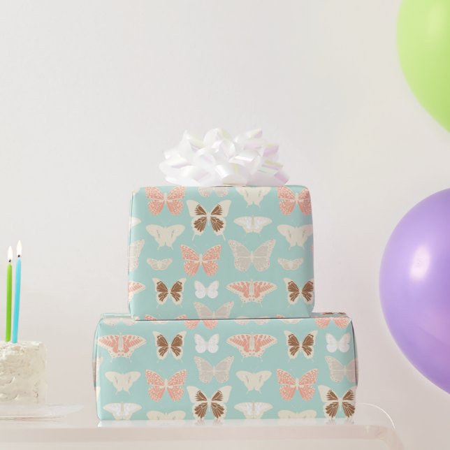 Pretty Butterflies Pattern Wrapping Paper (Party Gifts)