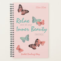 Pretty Butterflies & Positivity Quote - Coral Teal
