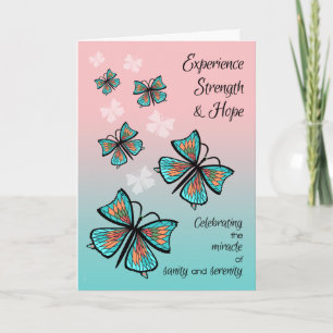 Pretty Butterflies Recovery Birthday Anniversary Card