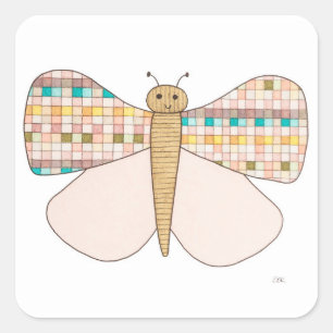 Pretty Butterfly #4 Sticker-Erin Brie Art Square S Sticker