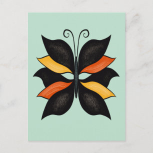Pretty Butterfly Abstract Art Postcard