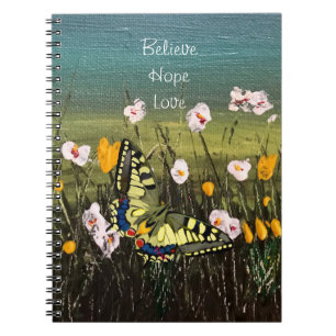 Pretty Butterfly and Wildflowers Notebook