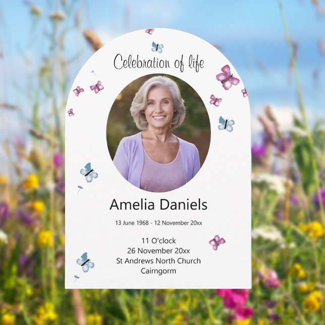 Pretty Butterfly Celebration of life Card (Creator Uploaded)