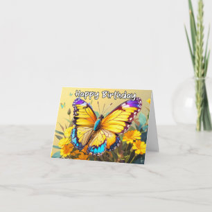 Pretty Butterfly Happy Birthday Card