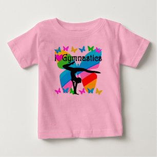 PRETTY BUTTERFLY I LOVE GYMNASTICS DESIGN BABY T-Shirt