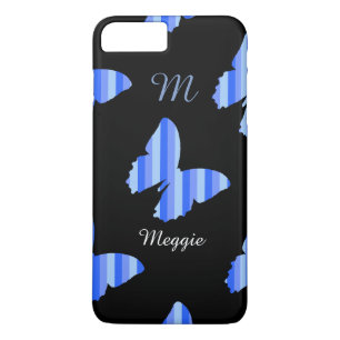 pretty butterfly illustration with name & initial iPhone 8 plus/7 plus case