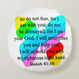 PRETTY BUTTERFLY ISAIAH 41:10 DESIGN ROUND CUSHION