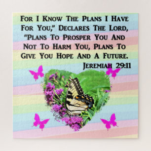 PRETTY BUTTERFLY JEREMIAH 29:11 JIGSAW PUZZLE
