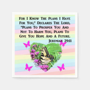 PRETTY BUTTERFLY JEREMIAH 29:11 NAPKIN