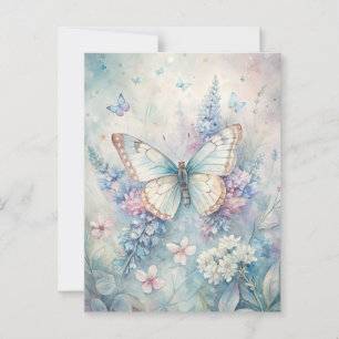 Pretty Butterfly on Flowers Postcard