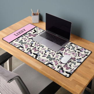 Pretty Butterfly Pattern Desk Mat