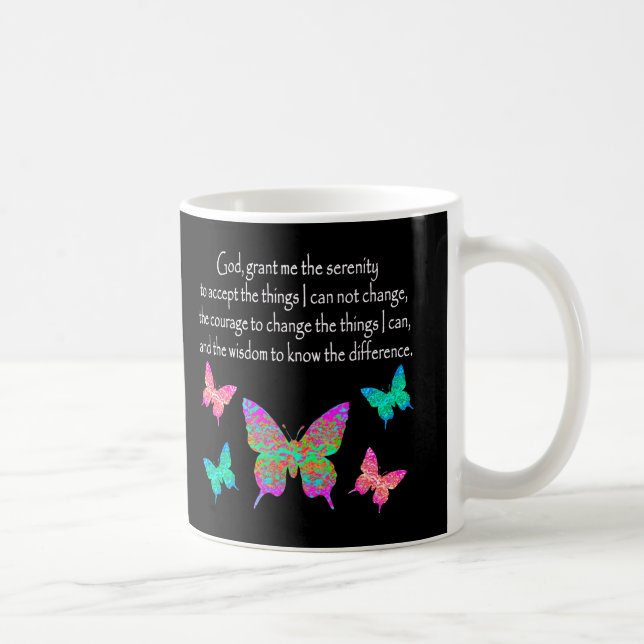 PRETTY BUTTERFLY SERENITY PRAYER DESIGN COFFEE MUG (Right)