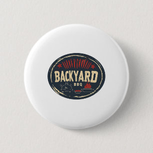Pretty Byckyard Bbq With Friends And Family 6 Cm Round Badge