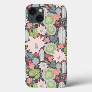 Pretty Cactus Pattern iPhone 13 Case
