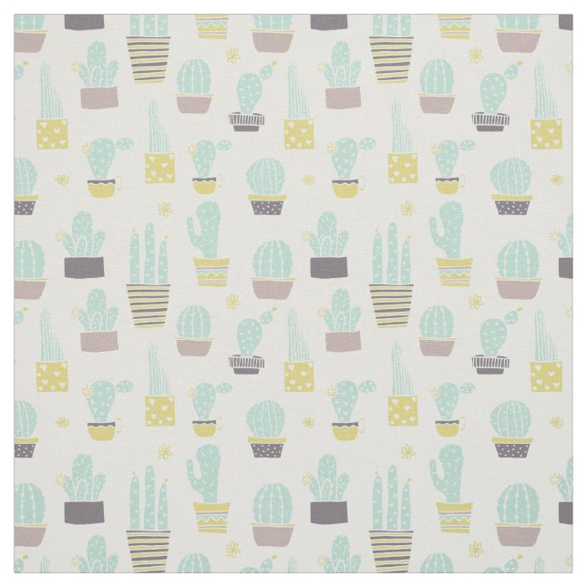 Pretty Cactus Pattern Fabric (Swatch)
