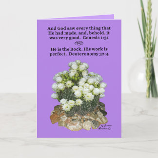 Pretty Cactus Scripture Genesis 1:31, Deuteronomy Card